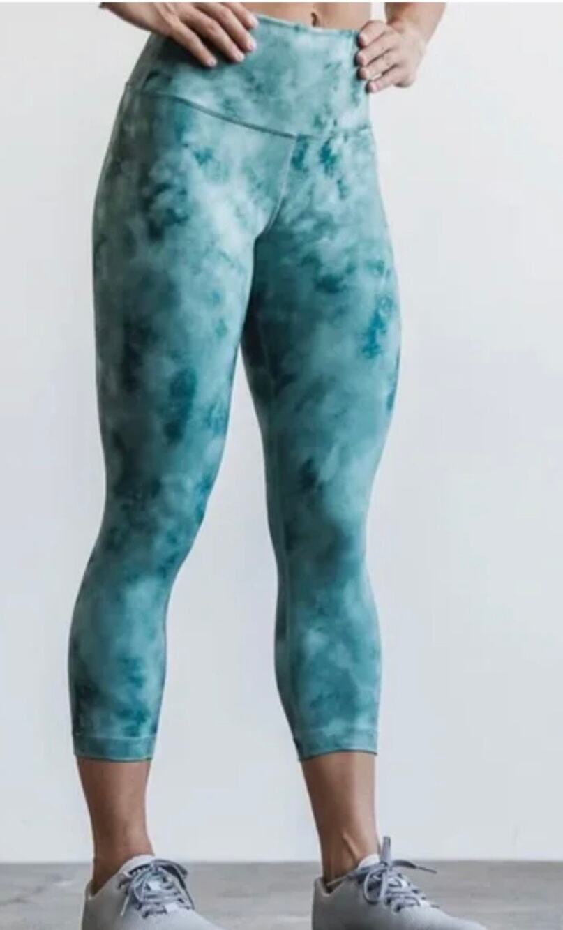 NoBull Tie Dye Green high rise crop NWT XS leggings